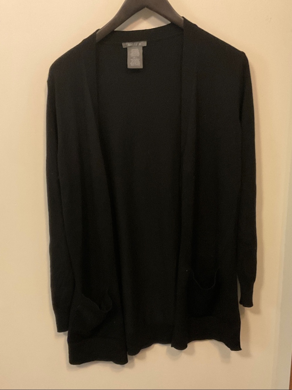 Matty M Black Open-Front Men's Cardigan Sweater